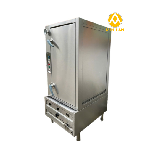 Tủ Hấp Cơm Inox 50kg Dùng Điện, Gas